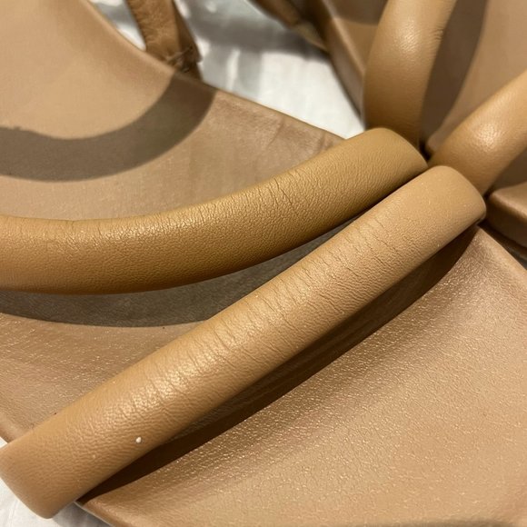 CASLON Tan Leather Strappy Flat Sandals - Size 8 - Picture 2 of 7